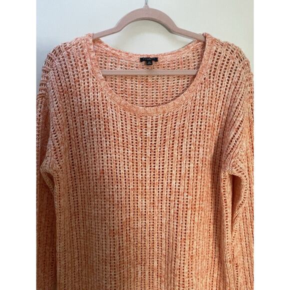 Talbots Sweater Crochet Pullover Loose-Knit Cottagecore Peach Women's SZ MP - Picture 4 of 12